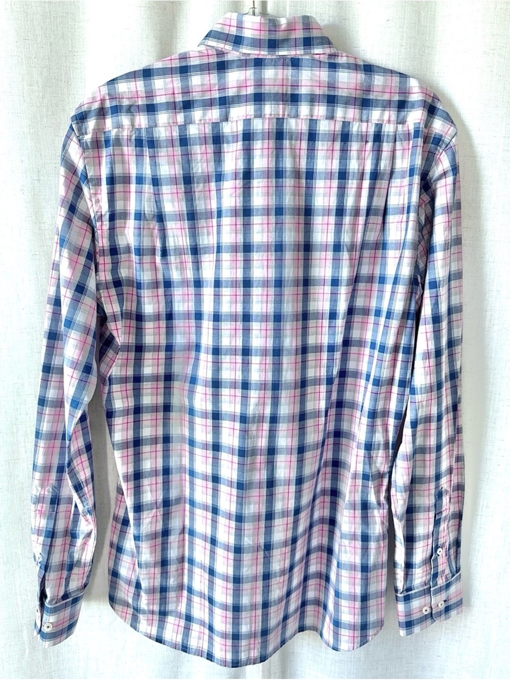 Johnnie-O Top Shelf Granger Button-Down Shirt Pink Blue Plaid Size Small NWT - Picture 3 of 13